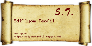 Sólyom Teofil névjegykártya